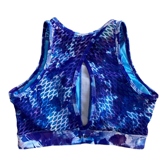 NEW Peloton x WITH Blue Moves High Neck Racerback Cutout Sports Bra Size Medium - Picture 13 of 15